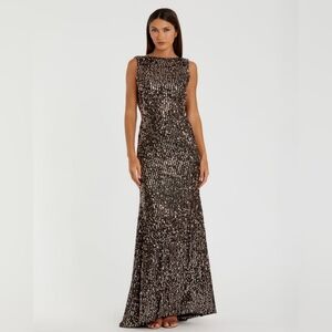 COWL BACK BOAT NECK SEQUINED EVENING GOWN Style #26331 Size 12